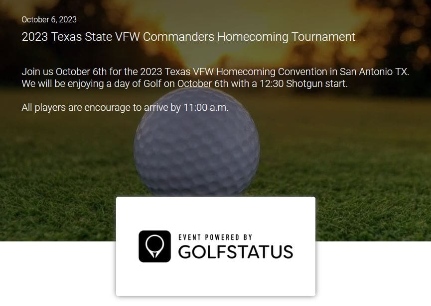 2023 Texas State Commander Homecoming For Sam Houston Golf Club
