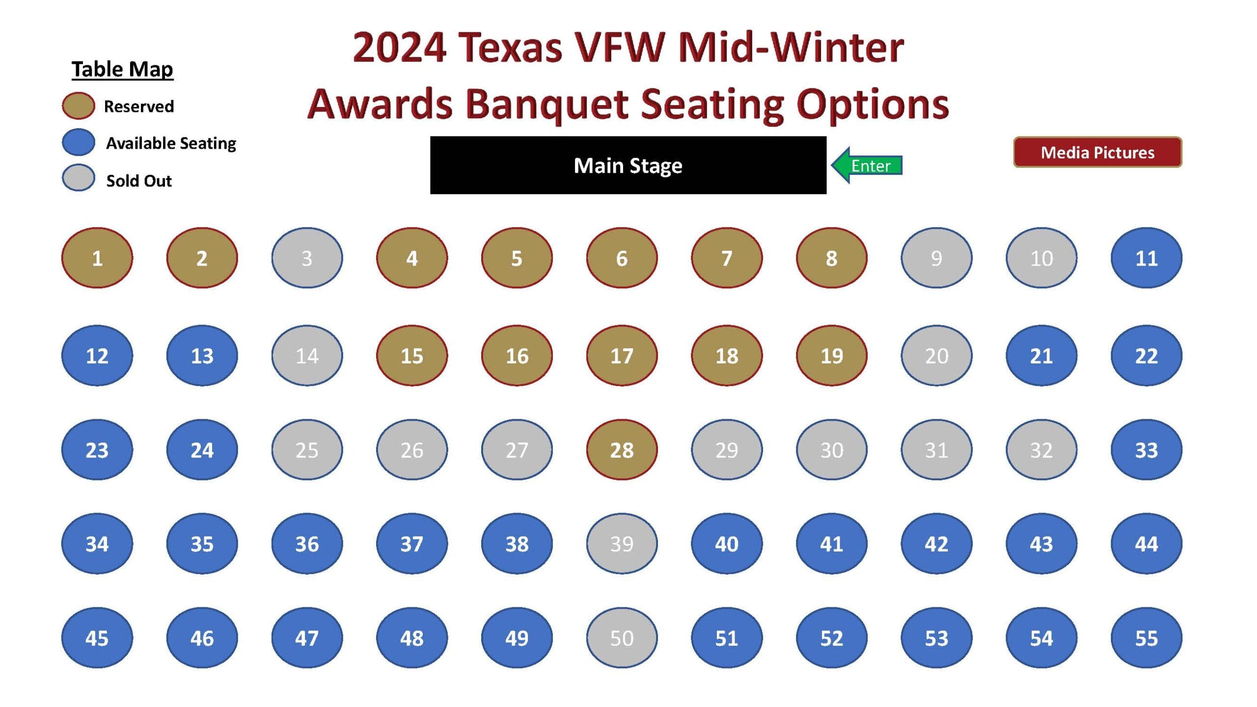 2024 MidWinter Conference Banquet Ticket Dept of Texas VFW